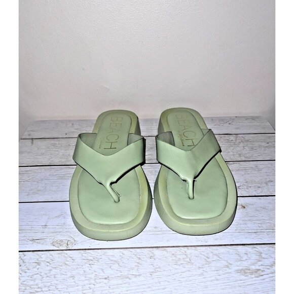 BEACH by Matisse Womens Sandcastle Green Thong Sandals Sz 9 US/ 40 EU - Picture 1 of 10